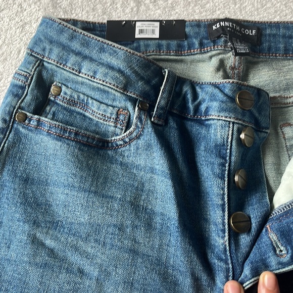 Kenneth Cole Ladies' Button Fly High Rise Straight Leg Comfort Stretch Jean - Picture 4 of 11